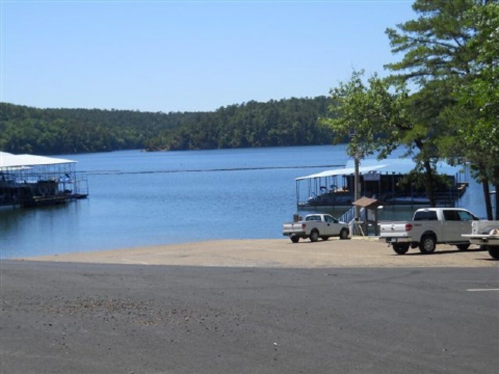 Lake and marina area at Swaha Lodge & Marina.